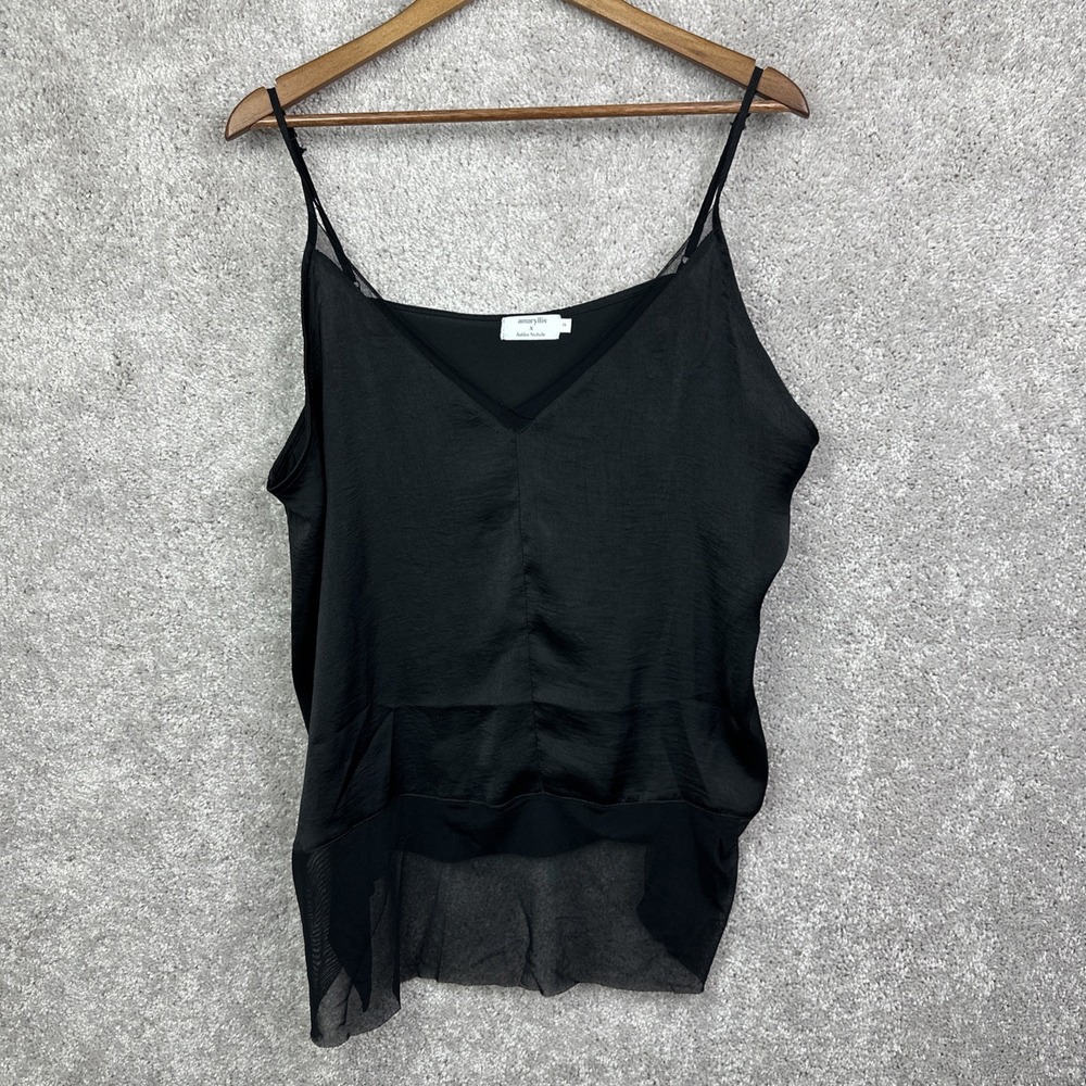 Amaryllis x Ashlee Nichols Black Sheer Tank Top Womens 1X